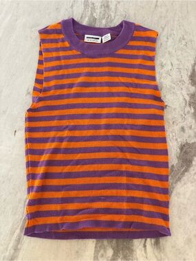 Noisy May Sleeveless Striped Tank - Purple & Orange